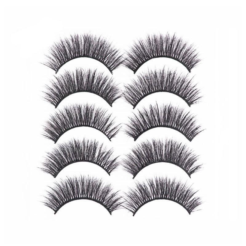 5 Pairs 3D Thick Mink Fake False Eyelashes Natural Long Wispy Makeup Lashes Au