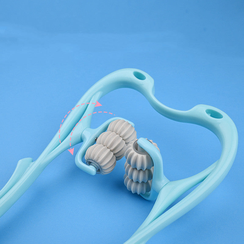 Multifunctional 6-Roller Neck & Shoulder Massager | Manual Deep Tissue Massage Tool