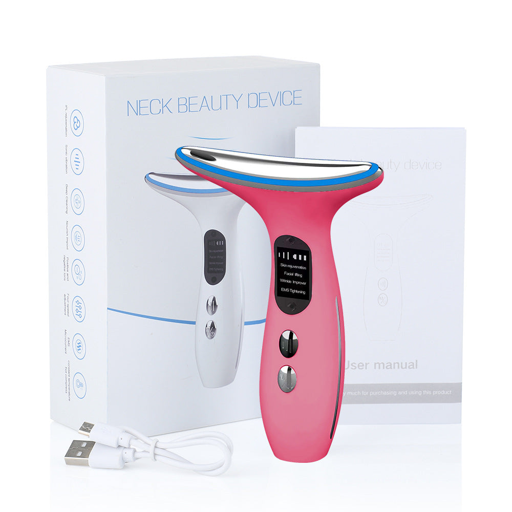 4-in-1 LED Neck & Face Lifting Device – EMS Microcurrent, Heat Therapy & Anti-Wrinkle Massager