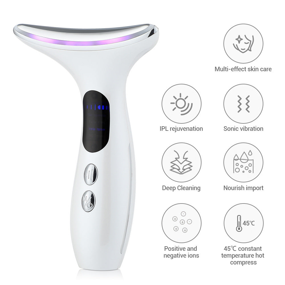 4-in-1 LED Neck & Face Lifting Device – EMS Microcurrent, Heat Therapy & Anti-Wrinkle Massager