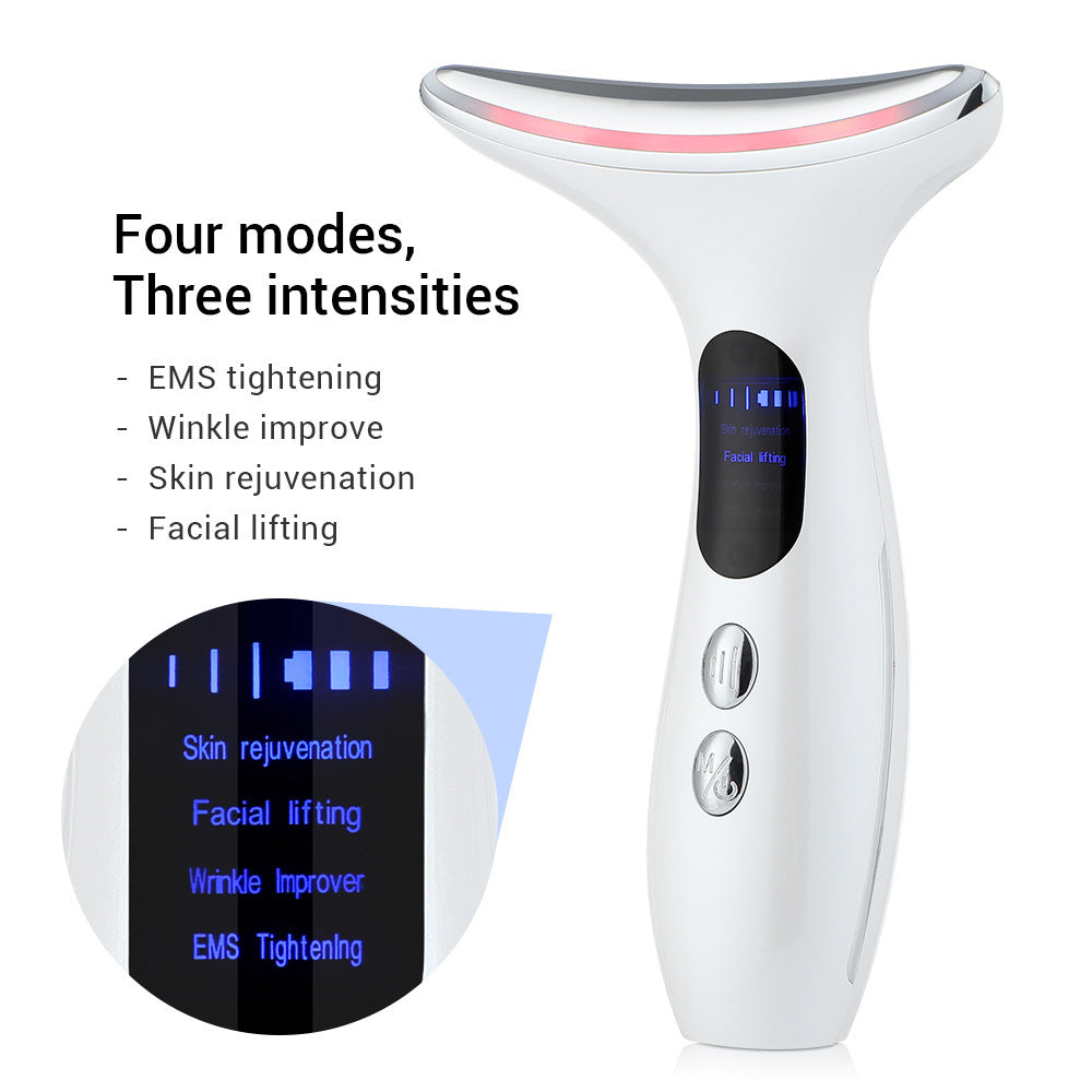 4-in-1 LED Neck & Face Lifting Device – EMS Microcurrent, Heat Therapy & Anti-Wrinkle Massager