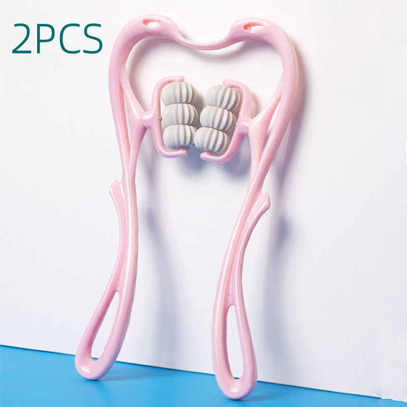 Multifunctional 6-Roller Neck & Shoulder Massager | Manual Deep Tissue Massage Tool