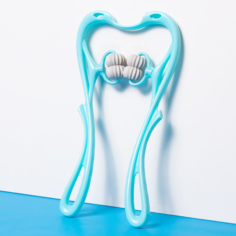 Multifunctional 6-Roller Neck & Shoulder Massager | Manual Deep Tissue Massage Tool