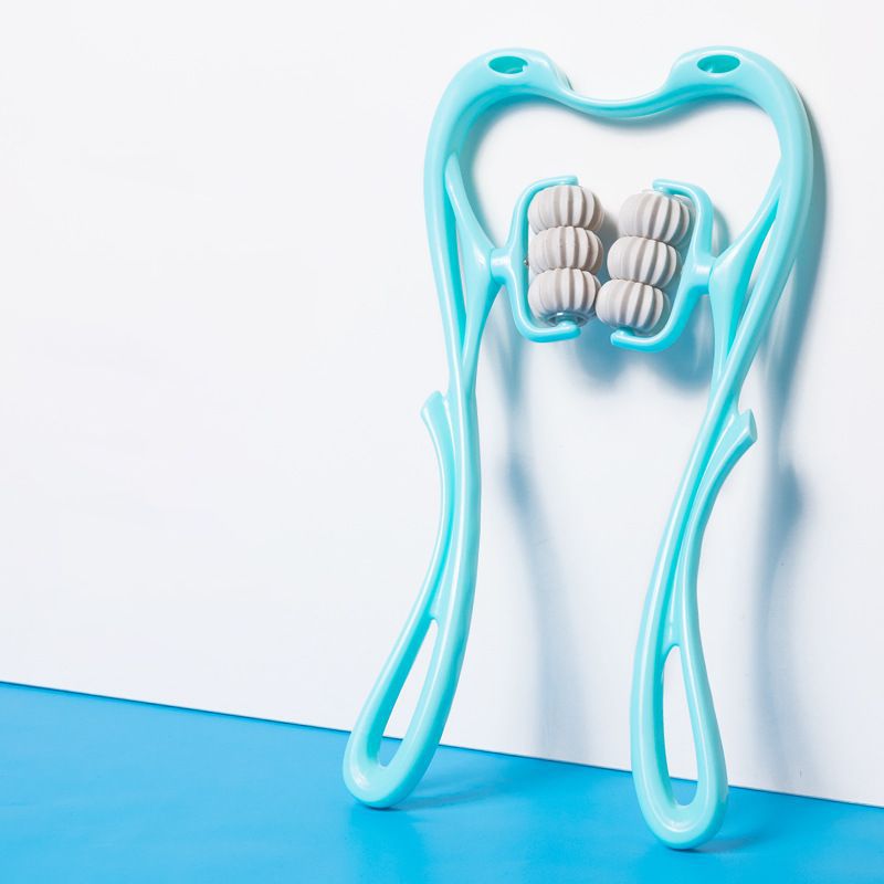 Multifunctional 6-Roller Neck & Shoulder Massager | Manual Deep Tissue Massage Tool