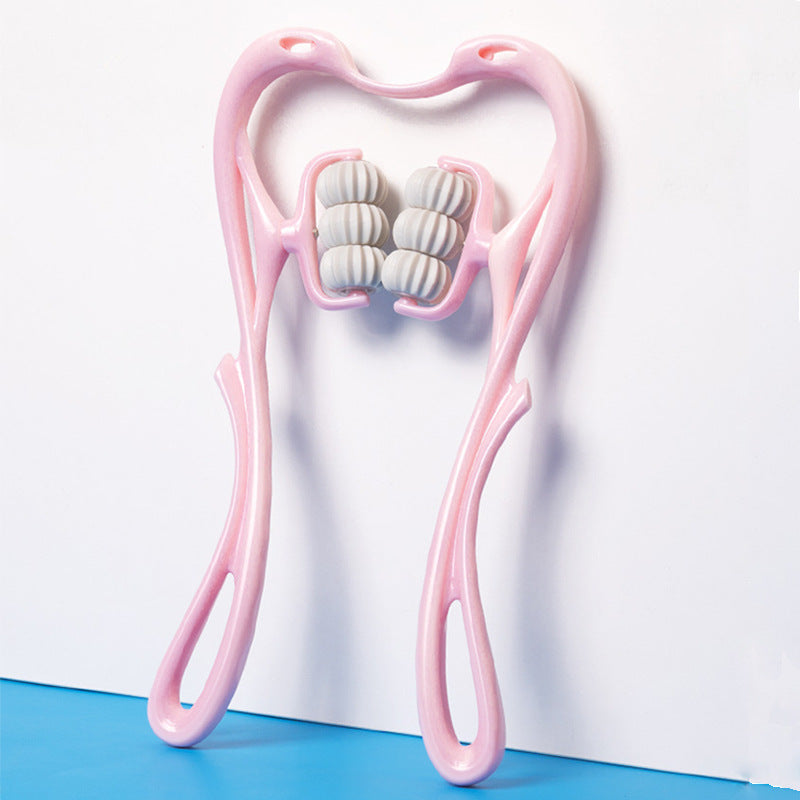 Multifunctional 6-Roller Neck & Shoulder Massager | Manual Deep Tissue Massage Tool