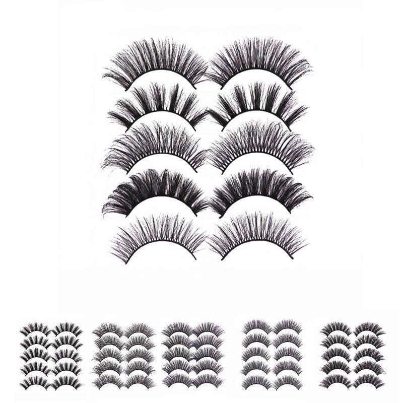 5 Pairs 3D Thick Mink Fake False Eyelashes Natural Long Wispy Makeup Lashes Au