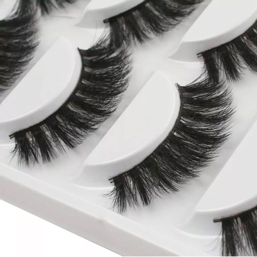 5 Pairs 3D Thick Mink Fake False Eyelashes Natural Long Wispy Makeup Lashes Au